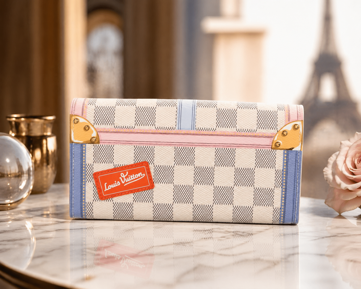LV Victorine Wallet Damier Azur - Image 3