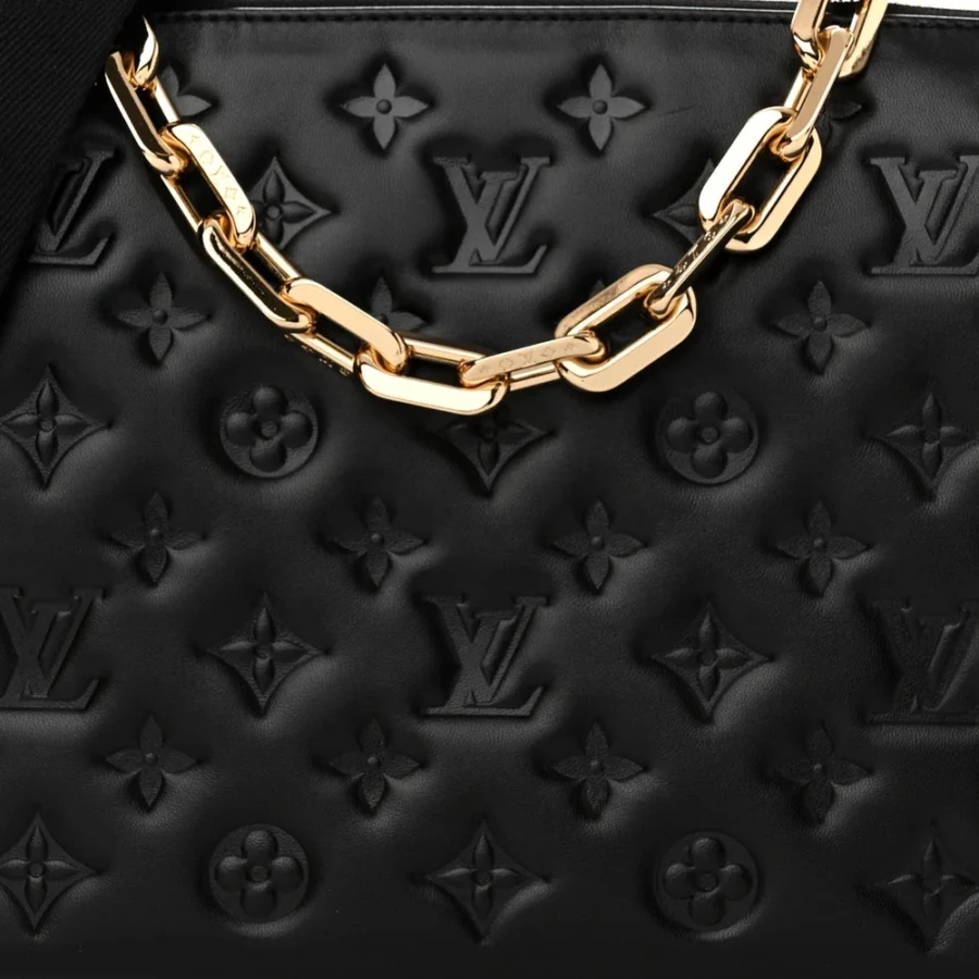 Premium Louis Vuitton Black Lambskin Replica Handbag - Image 6