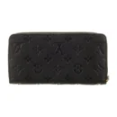 Superclone Louis Vuitton Black Zippy Wallet with Gold Details