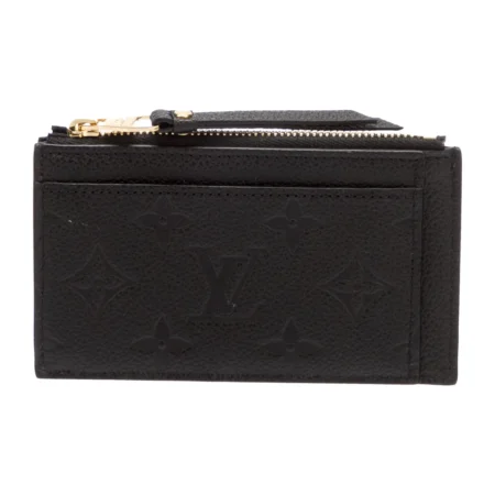 1:1 Mirror Quality Louis Vuitton Black Empreinte Leather Small LV Monogram Pouch