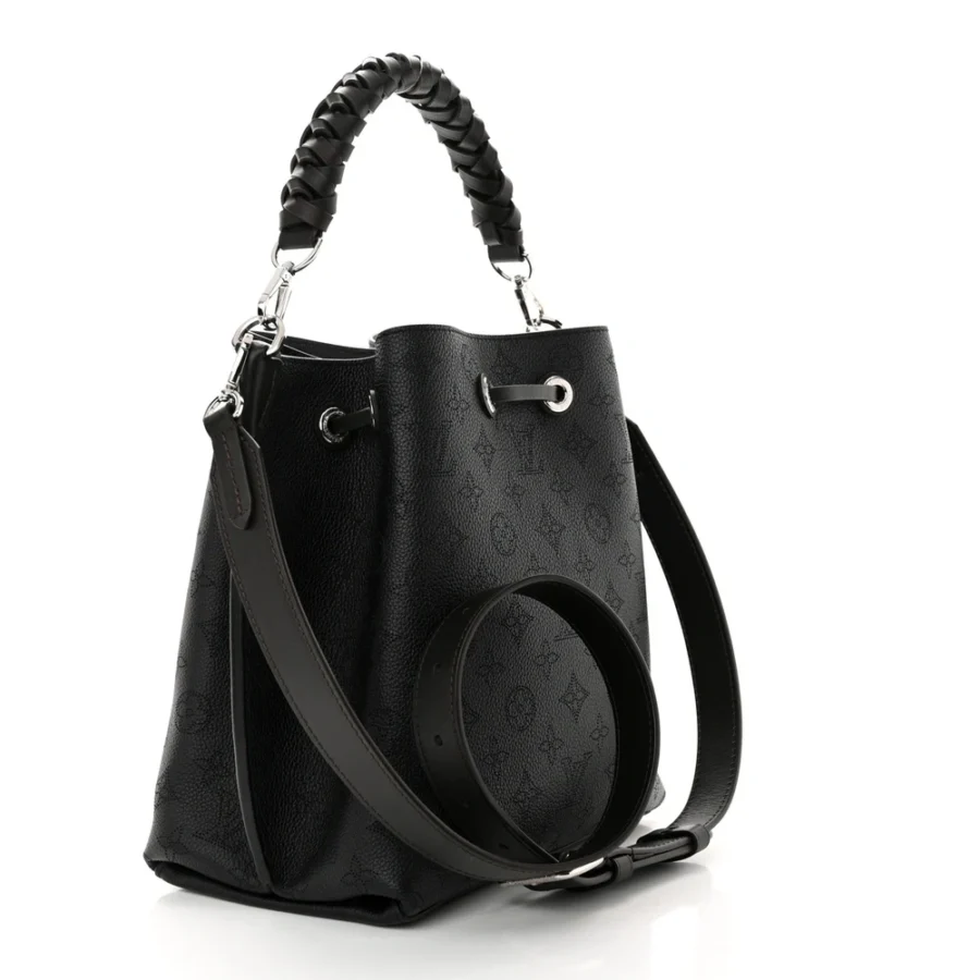 Mirror Quality Louis Vuitton Black Mahina Leather Muria MM Replica - Image 8