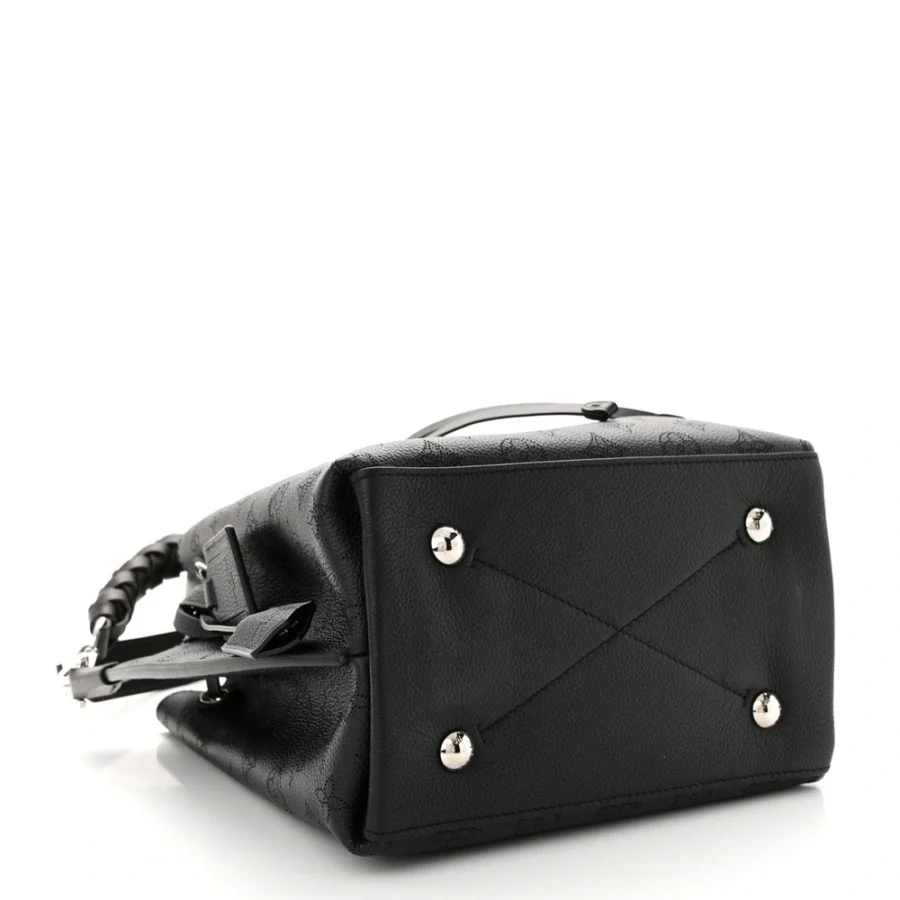 Mirror Quality Louis Vuitton Black Mahina Leather Muria MM Replica - Image 7
