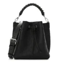 Mirror Quality Louis Vuitton Black Mahina Leather Muria MM Replica