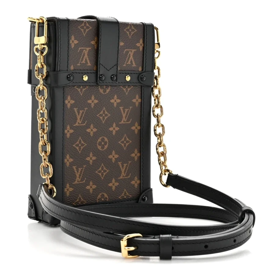 Louis Vuitton Black Monogram Canvas Pochette Trunk Verticale Brass Hardware - Image 7