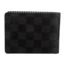 1:1 Mirror Quality Replica Louis Vuitton Bifold Wallet Black Canvas Design