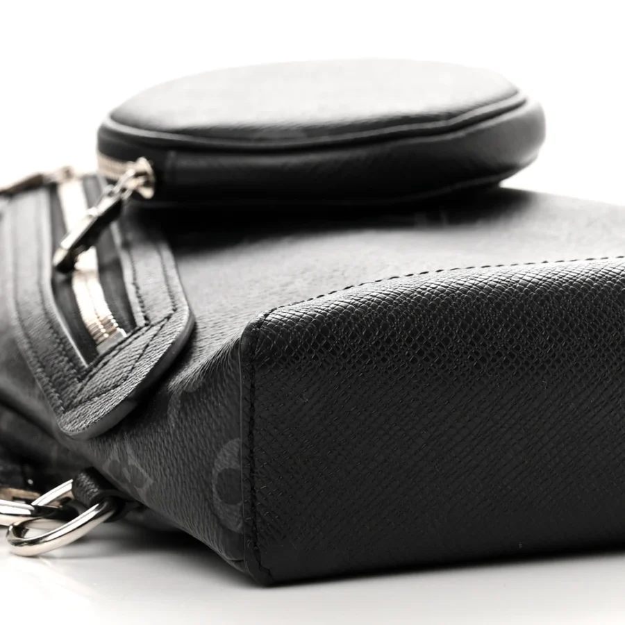 Mirror Quality Replica Louis Vuitton Duo Slingbag MM – Black Taigarama - Image 3