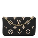 Superfake Louis Vuitton Felicie Pochette – Black & Beige Monogram