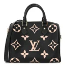 Empreinte Monogram Giant Speedy Bandouliere 25 in Black and Beige