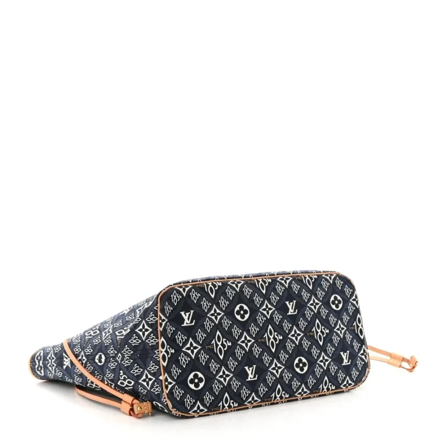 Superfake Handbags: Louis Vuitton Neverfull MM Blue Jacquard - Image 7