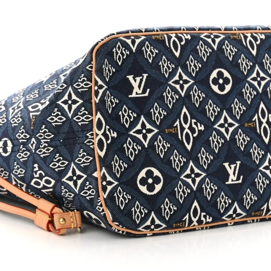 Superfake Handbags: Louis Vuitton Neverfull MM Blue Jacquard - Image 3