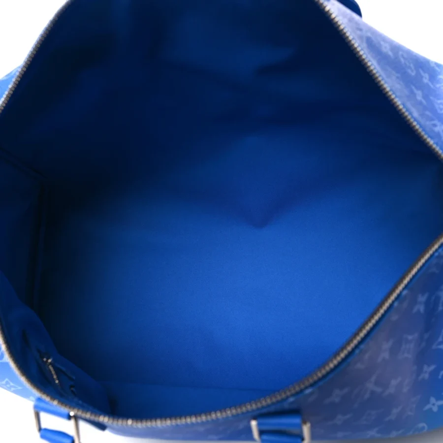 Mirror Quality Louis Vuitton Blue Keepall 50 Replica Handbag - Image 5