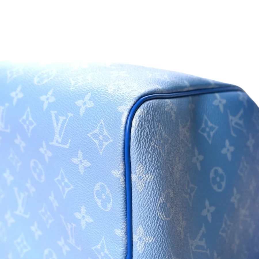 Mirror Quality Louis Vuitton Blue Keepall 50 Replica Handbag - Image 2