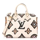 Dupe Louis Vuitton Monogram Giant Wild At Heart Speedy Bandouliere 25 in Creme with Gold Hardware