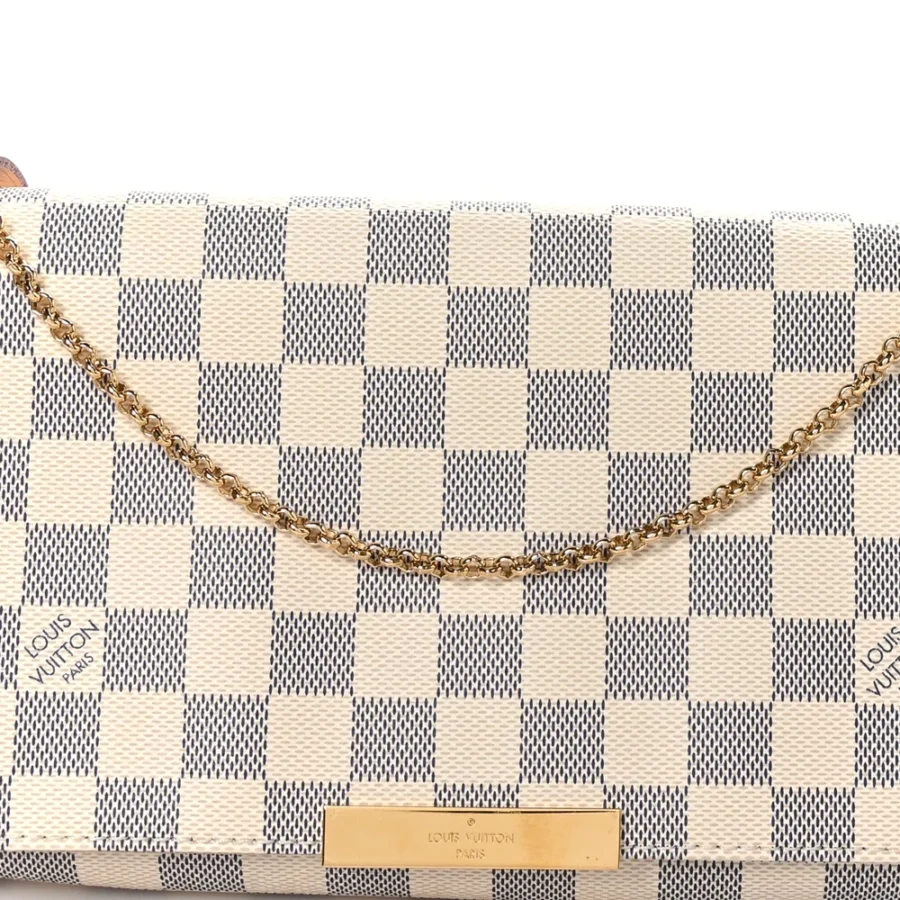 Super Clone Louis Vuitton Damier Azur Favorite MM with Gold Hardware - Image 6