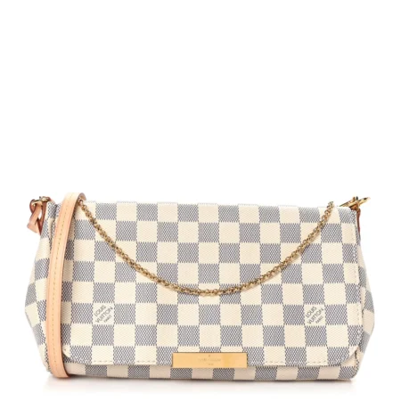Super Clone Louis Vuitton Damier Azur Favorite MM with Gold Hardware