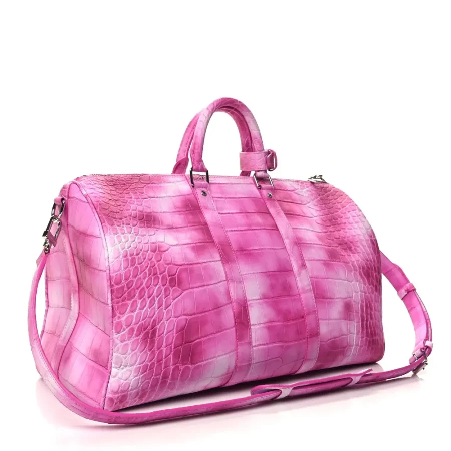 Superfake Louis Vuitton Alligator Leather Keepall with Silver Hardware - Image 8