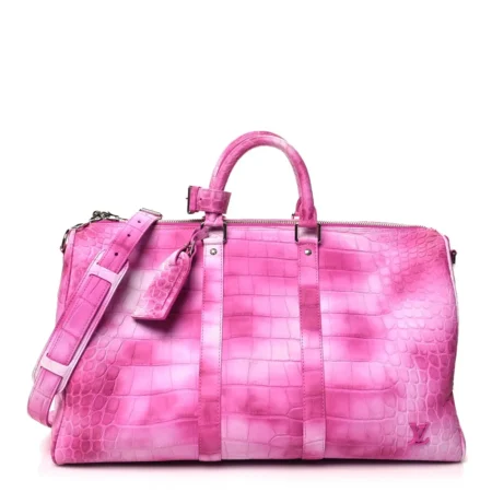 Superfake Louis Vuitton Alligator Leather Keepall with Silver Hardware