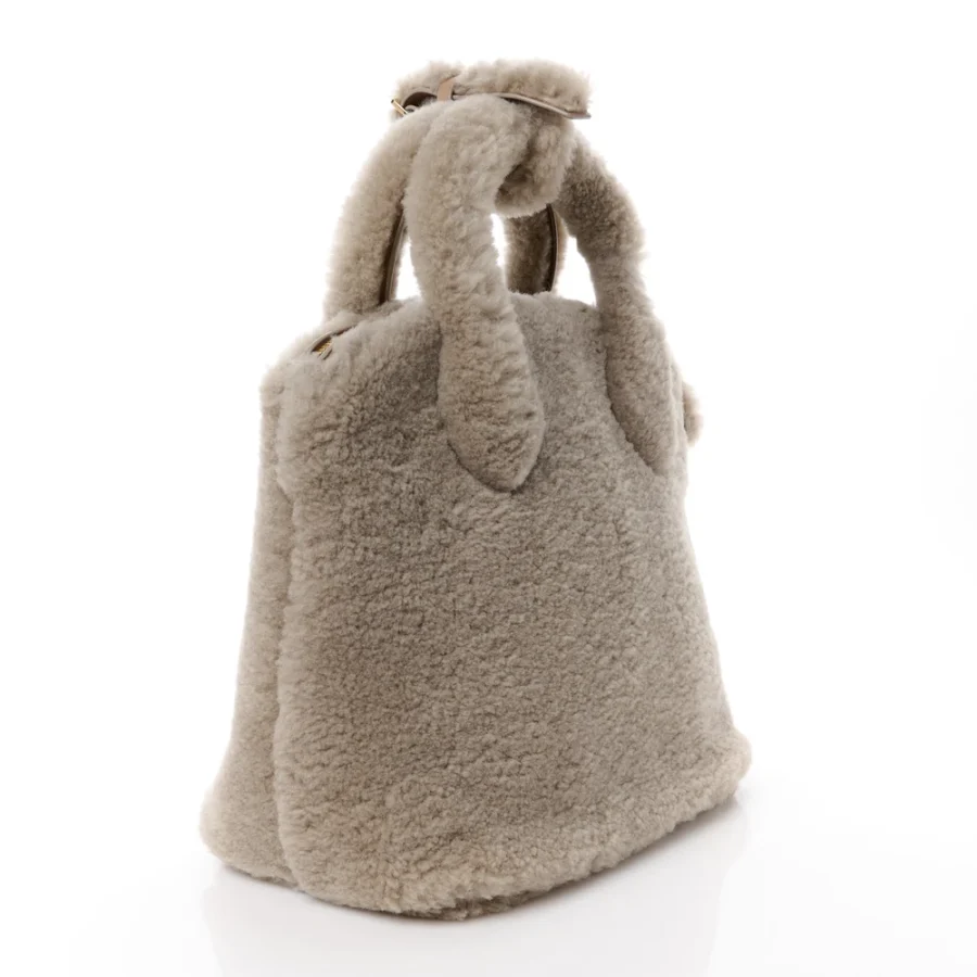 Grey Shearling Pulsion Lockit MM – Top Replica Handbag - Image 8