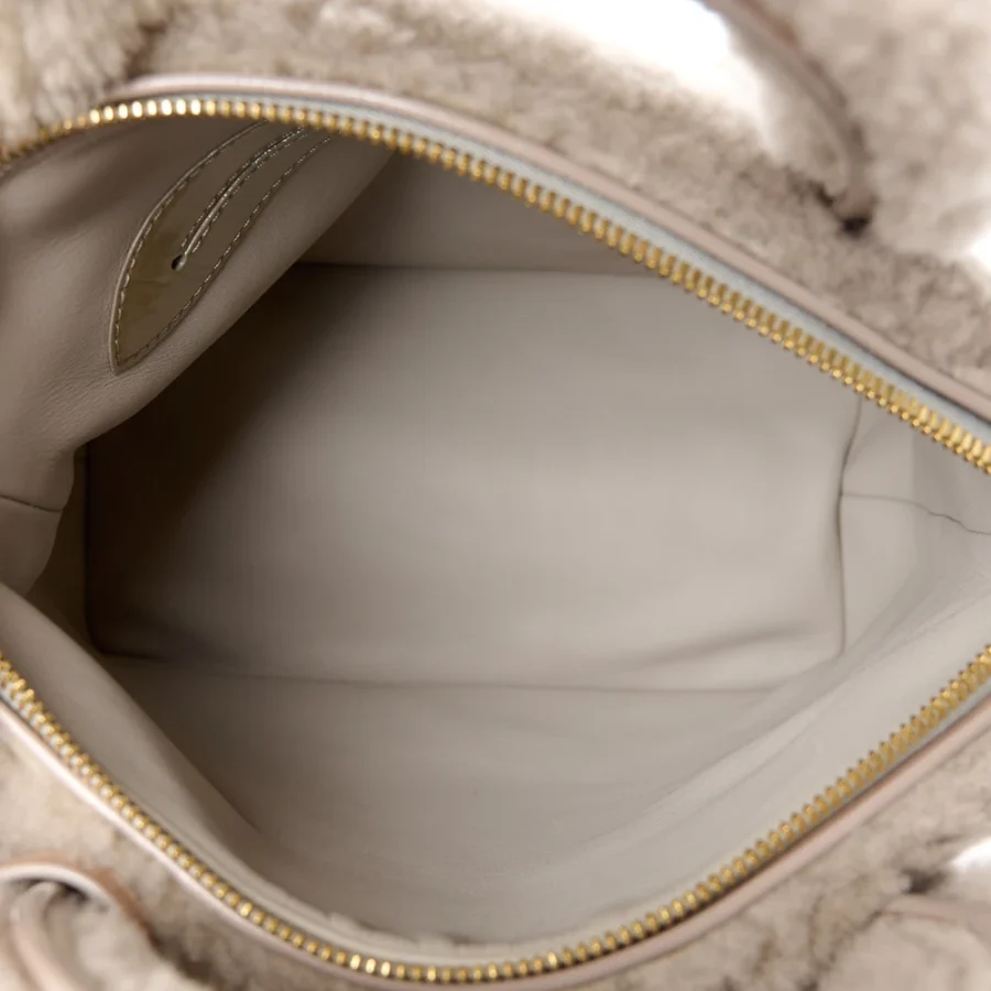 Grey Shearling Pulsion Lockit MM – Top Replica Handbag - Image 5