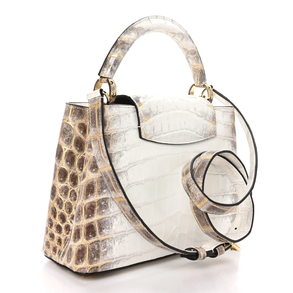 High-end Copy Louis Vuitton Himalaya Crocodile BB Capucines with Gold Hardware - Image 8