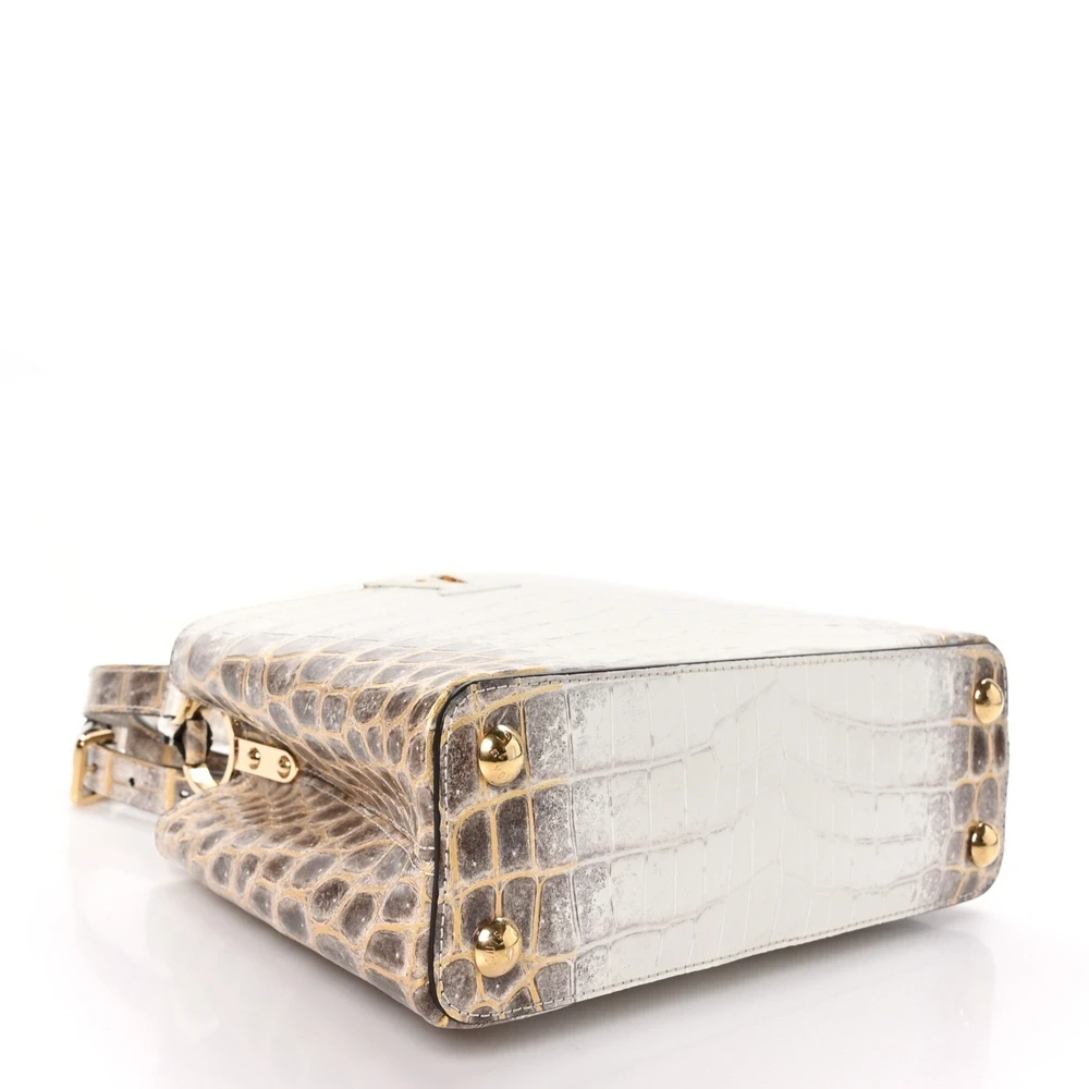 High-end Copy Louis Vuitton Himalaya Crocodile BB Capucines with Gold Hardware - Image 7