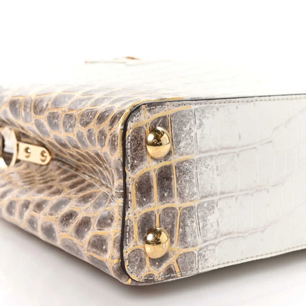High-end Copy Louis Vuitton Himalaya Crocodile BB Capucines with Gold Hardware - Image 2
