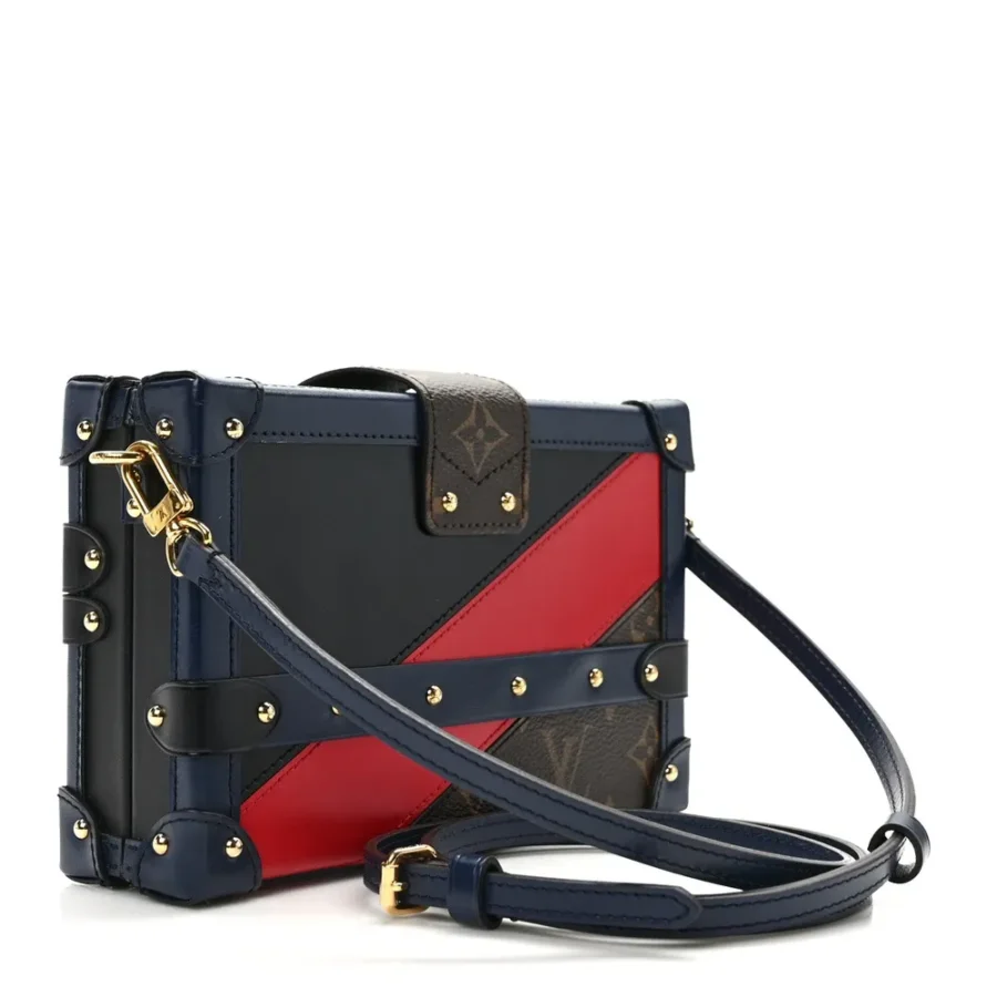 Replica Vuitton Malletage Print Handbag with Brass Hardware - Image 7