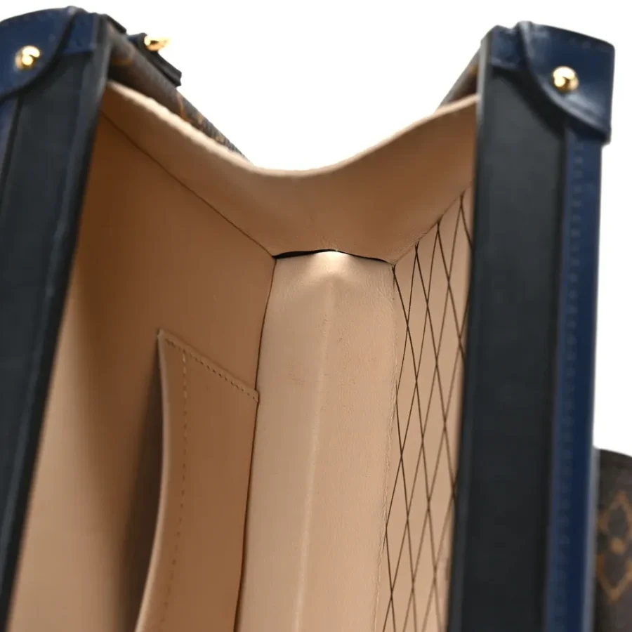 Replica Vuitton Malletage Print Handbag with Brass Hardware - Image 2