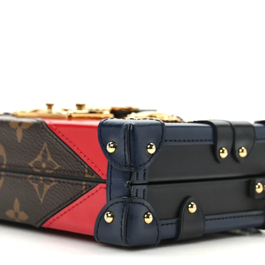 Replica Vuitton Malletage Print Handbag with Brass Hardware - Image 4