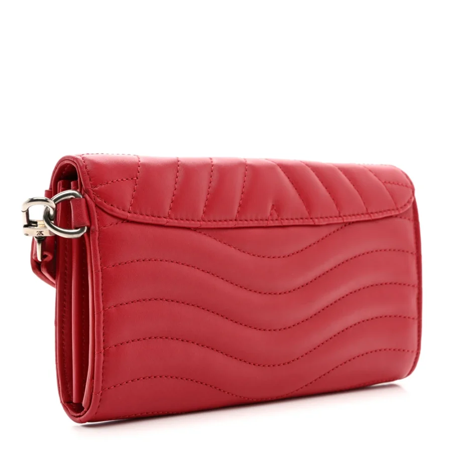 Louis Vuitton Rouge Calfskin Replica Wallet with Silver Hardware - Image 5
