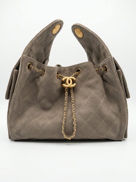 Chanel 25 Hobo Grey Bag super clone calfskin leather shoulder handbag, bets quality basg , superclone bags