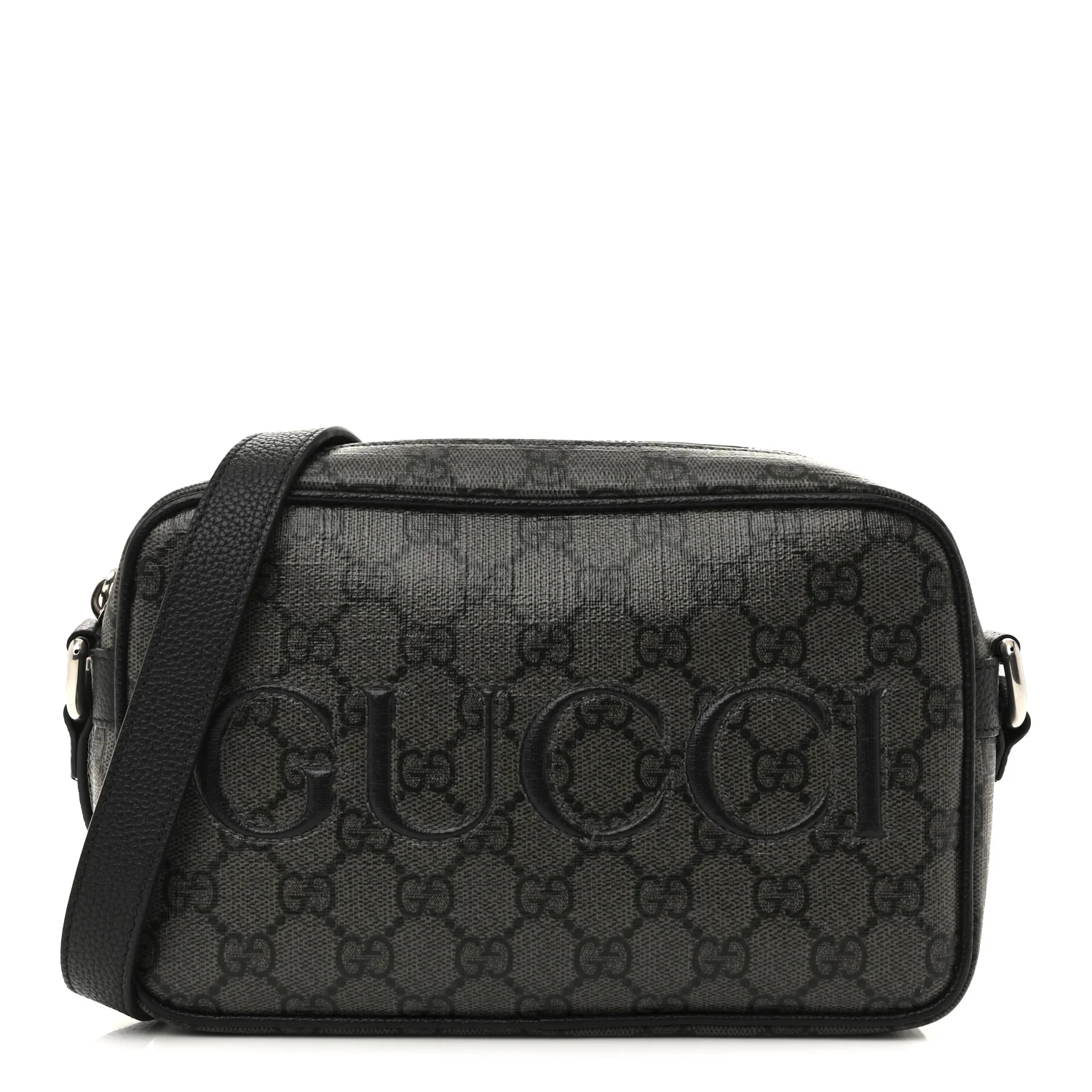 Gucc! GG Supreme Monogram Mini Shoulder Bag Grey Black – Mirror Quality Handbag - Image 2