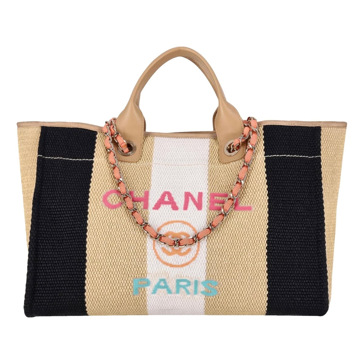 Premium Quality Deauville Raffia Calfskin Tote