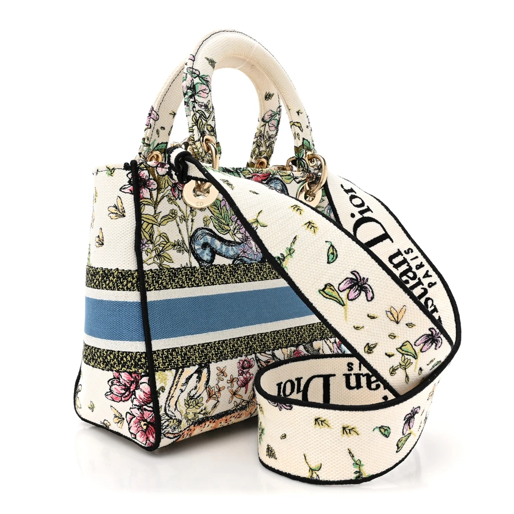 Back view of the latte D-Constellation embroidered Medium Lady D-Lite bag