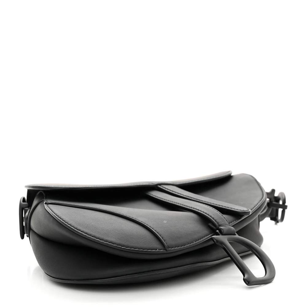 Medium Saddle Bag Black Ultra-Matte Calfskin – 1:1 Replica Shoulder Bag - Image 6