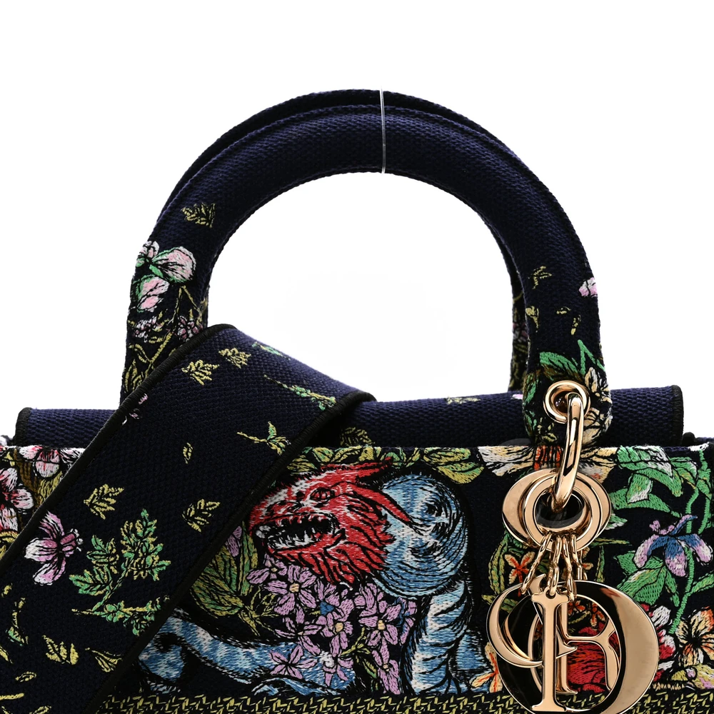 D!0r Medium Lady D-Lite Bag Blue D-Constellation Embroidery – Mirror Quality - Image 7