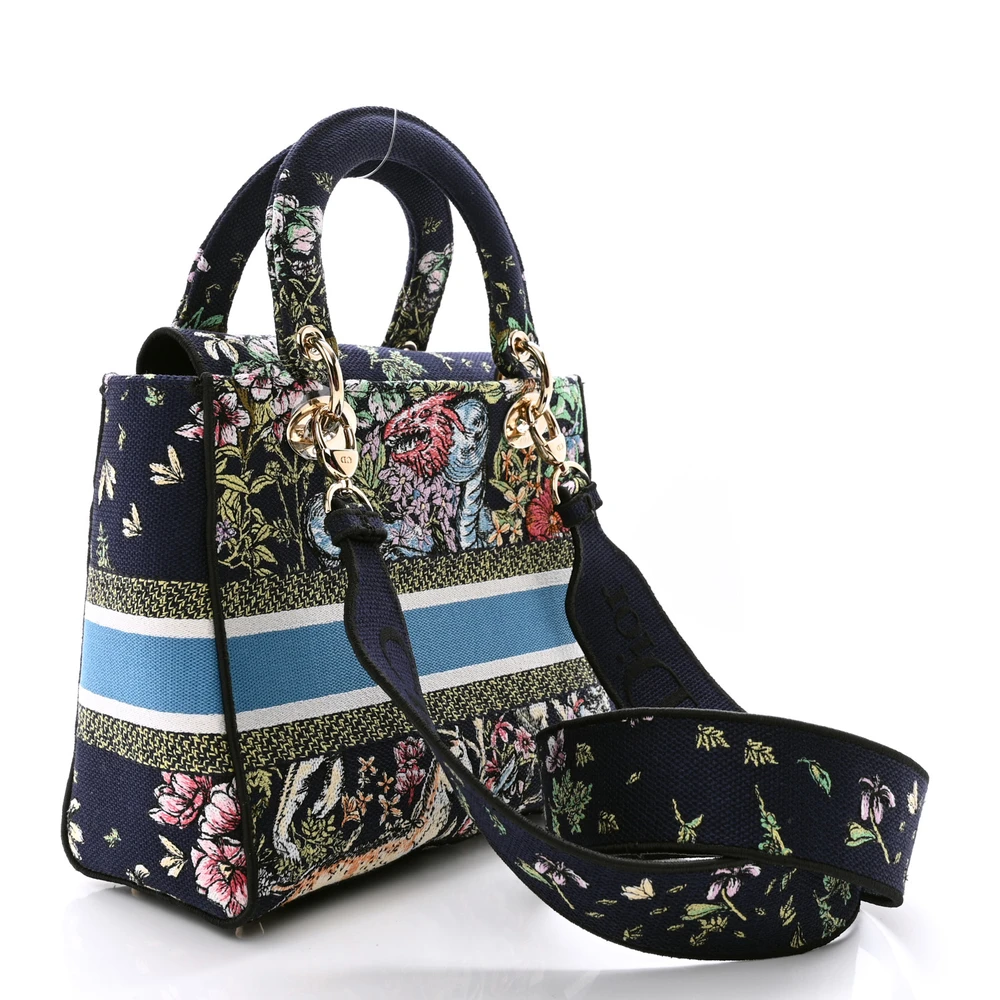 D!0r Medium Lady D-Lite Bag Blue D-Constellation Embroidery – Mirror Quality - Image 3