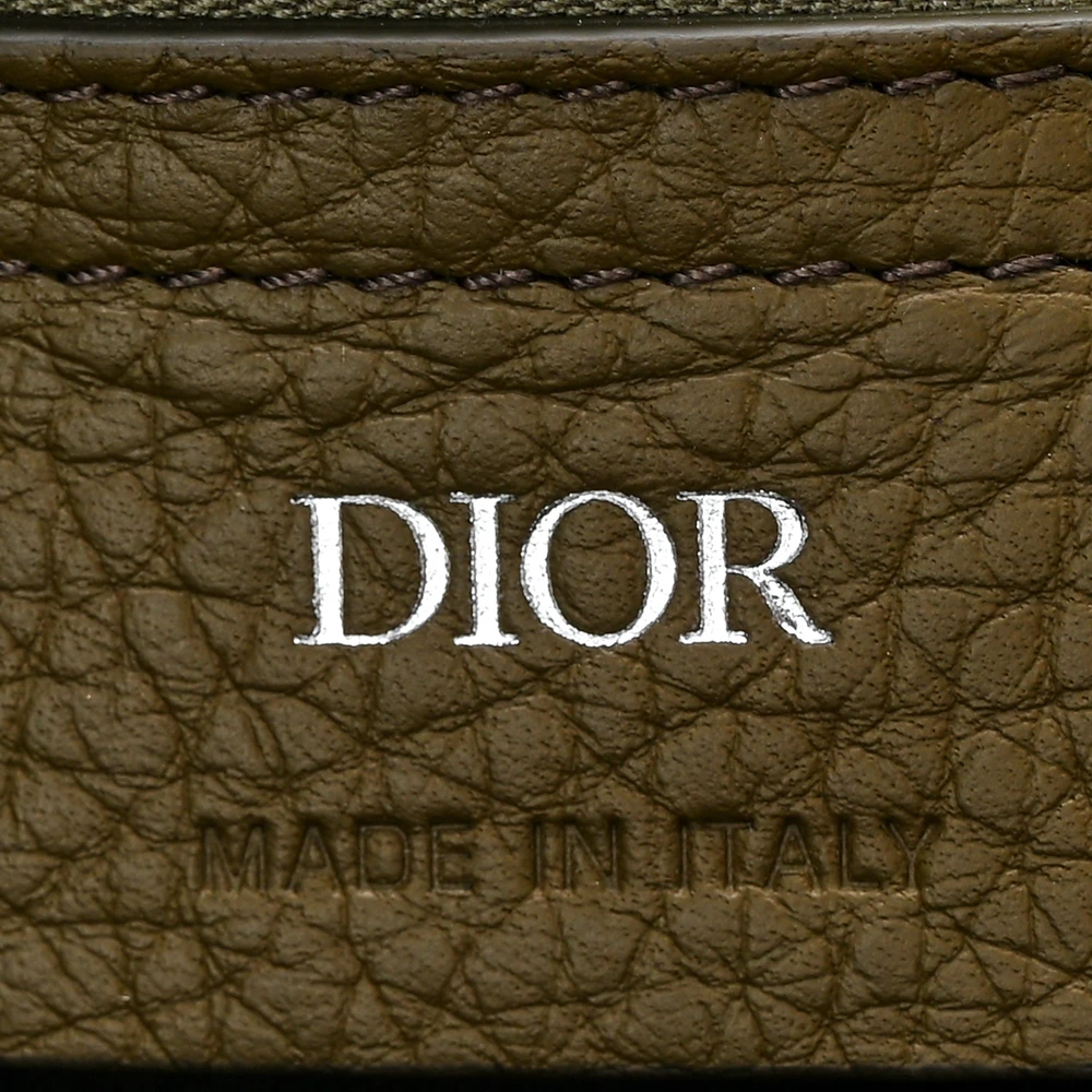 D!0r Lingot 50 Bag Olive Green Grained Calfskin Leather – High-End Quality - Image 3