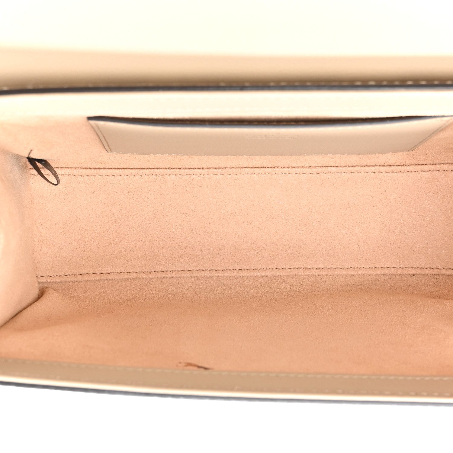 Interior view of the GG Supreme Padlock Small Chain Shoulder Bag with spacious compartment and premium lining