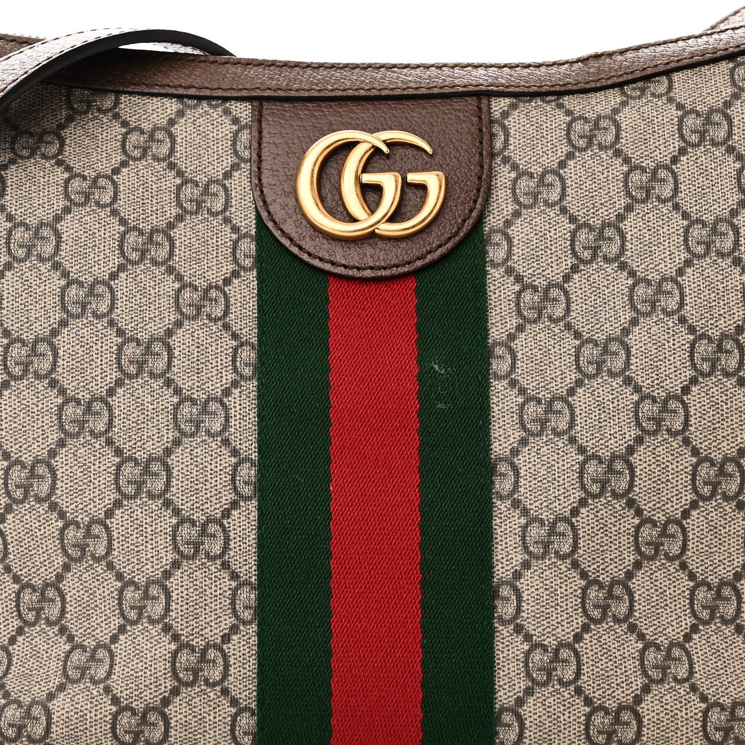 GG Supreme monogram Small Half Moon Hobo with leather trim and adjustable shoulder strap