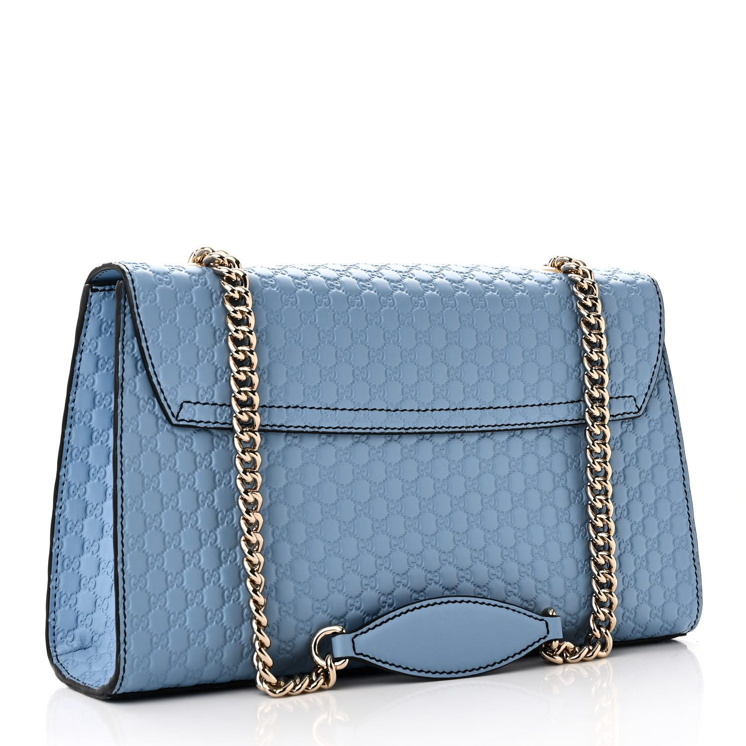 back imag eof Medium Emily Chain Shoulder Bag Light Blue