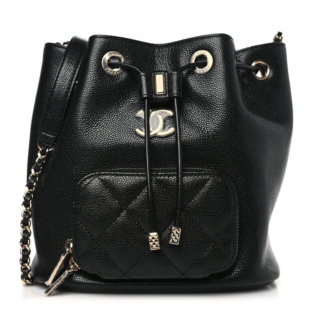 Mini CC Pocket Bucket Bag Black High End Quality - Image 2