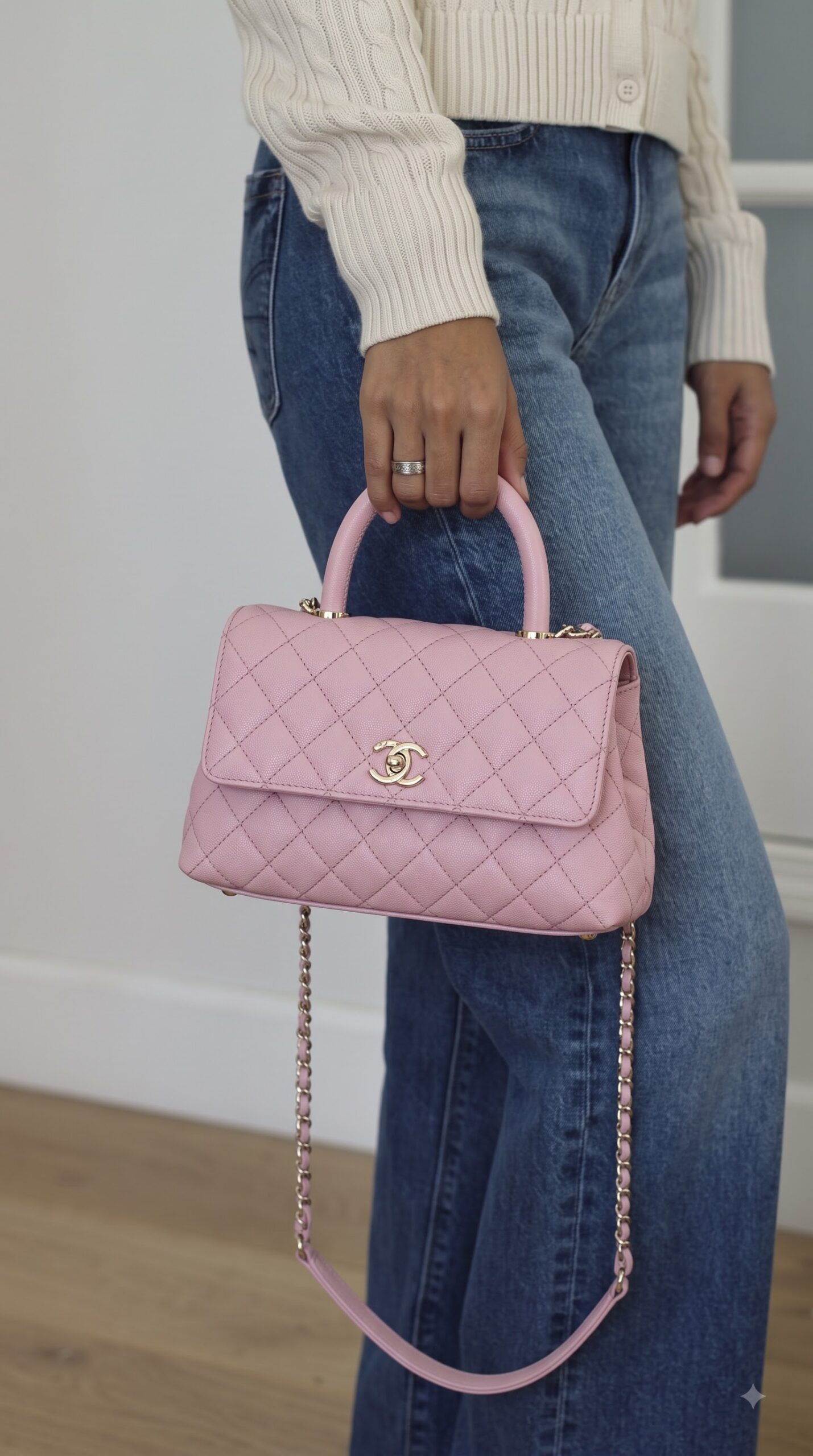 Ch@nel Mini Coco Handle Flap Pink Superfake HandBag