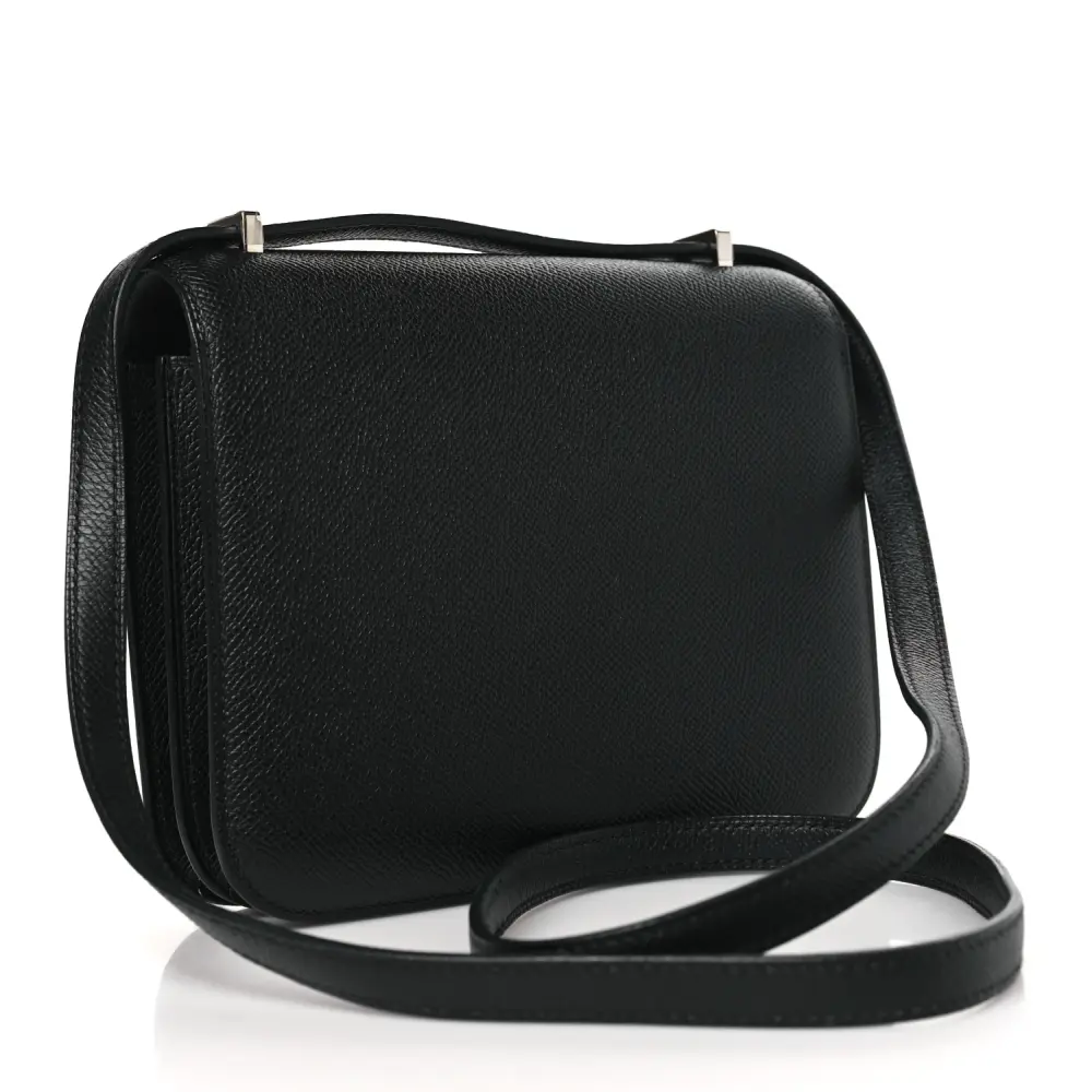 Back view of the Herme$ Epsom Constance 18 in Black