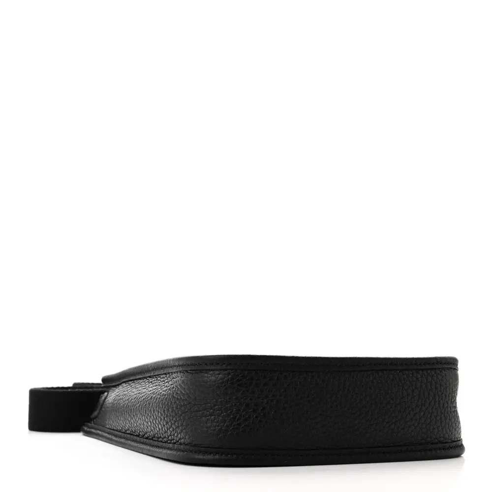 Bottom view of the Herme$ Taurillon Clemence Evelyne TPM in Black