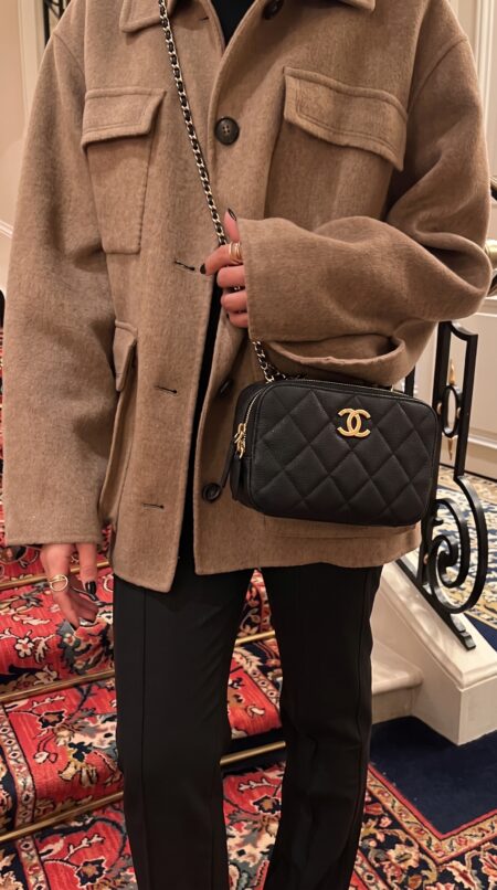 Ch@nel Mini Camera Case Black Caviar Leather-High-End Replica CrossBody Bag