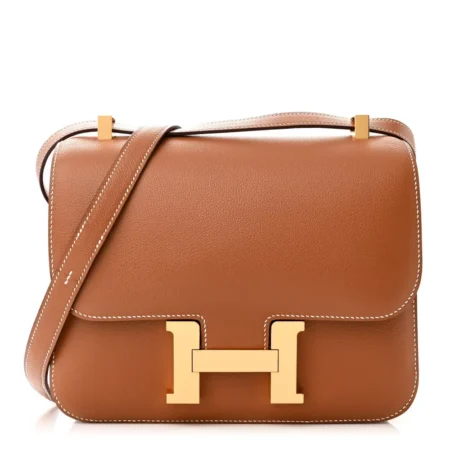 Front view of the brown Evercolor leather Herme$ Constance 24