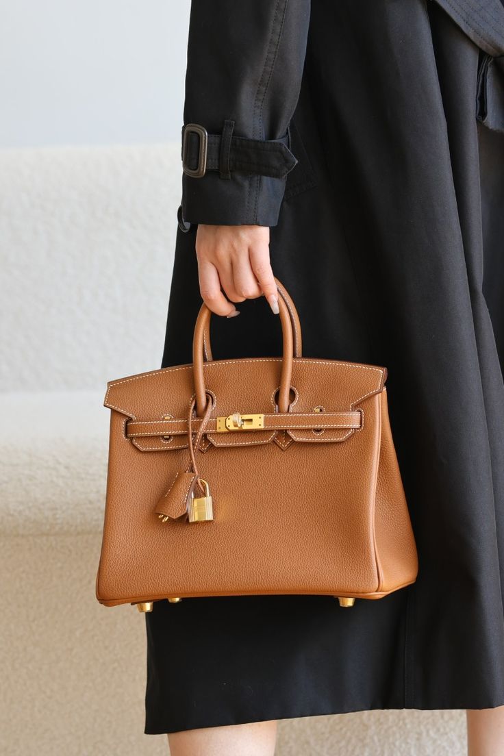 Herme$ Birkin 25 Togo Brown High-End Quality Handbag