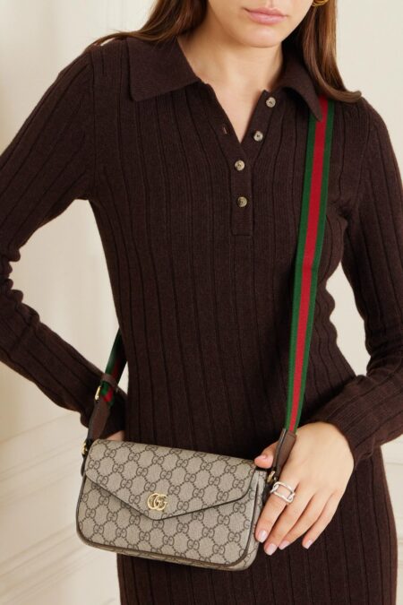 Gucc! Mini Ophidia Envelope Beige Mirror Quality ShoulderBag