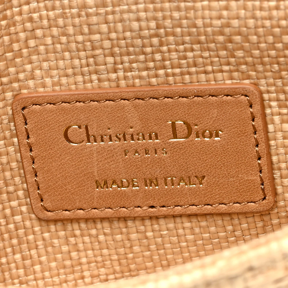 Close-up of the CD clasp, gold-tone hardware, and Macro Cannage detailing on the Micro Caro Bag
